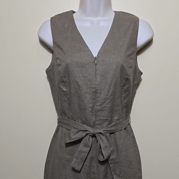 T Tahari Linen Blend Jumpsuit in Olive Size 4 business career office Resortwear - Picture 9 of 16